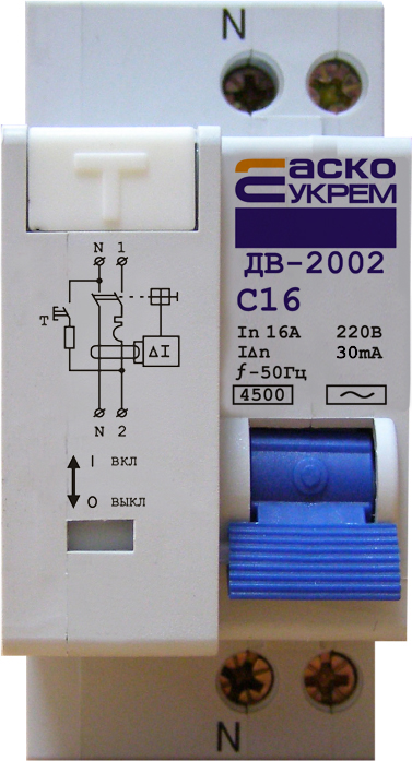 Диференціальний вимикач ДВ-2002 16А 30мА